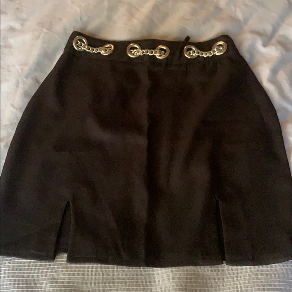 Petite Black Chain Skirt